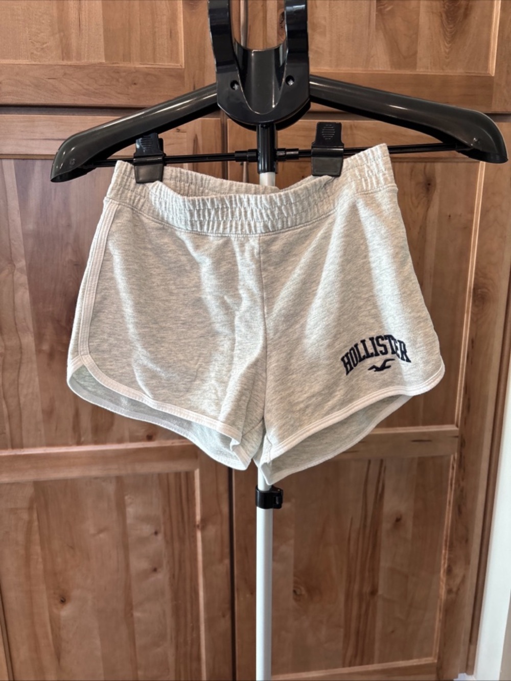 Hollister Gray Athletic Shorts with Navy Logo